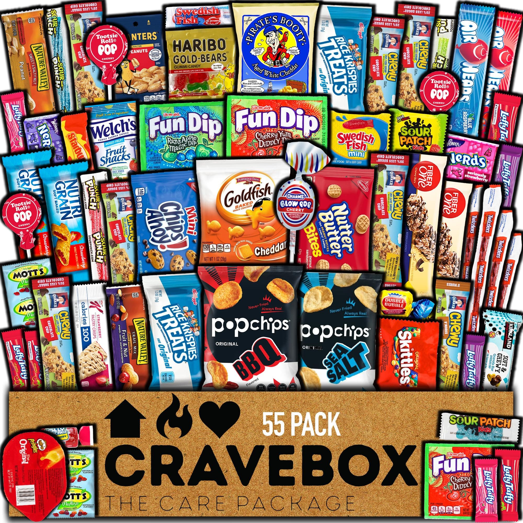 CRAVEBOX Snack Box (55 Count) Easter Variety Pack Care Package Gift Basket Adult Kid Guy Girl Women Men Birthday College Student Office Back to School