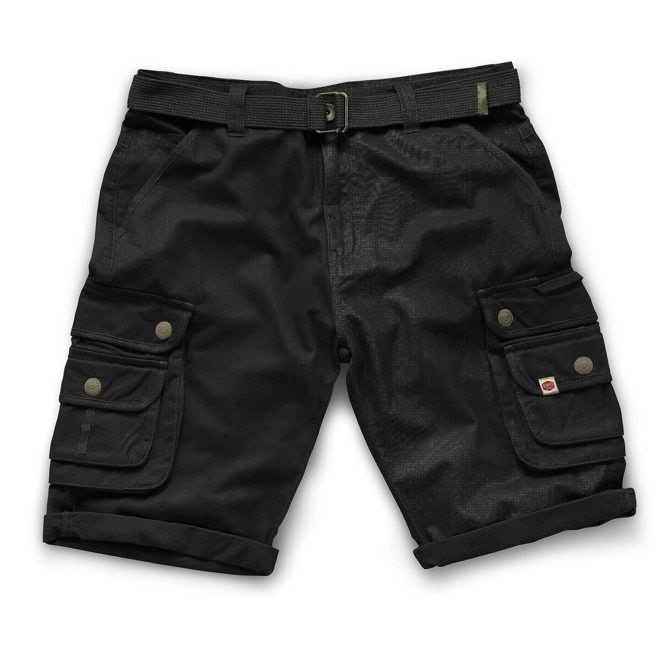 Scruffs Vintage Cargo Cotton Trade Work Shorts Black