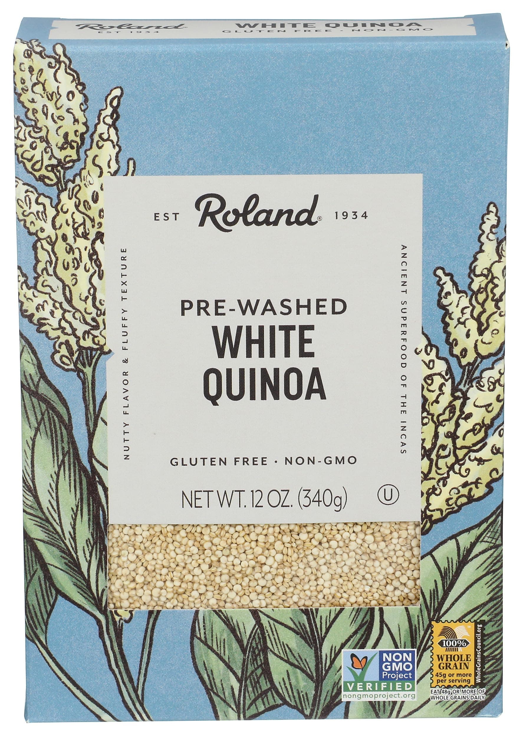 Roland Foods White Quinoa, Pre-washed, Specialty Imported Food, 12-Ounce