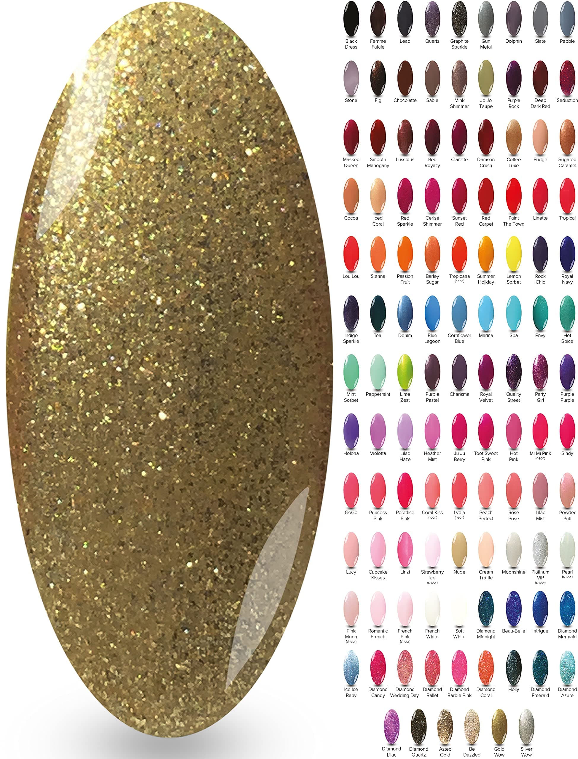 Rich Gold Gel Nail Polish - (Gold Wow) Shimmer Sparkly Diamond Light Gold NYK1 Nailac for Gel Nail Lamps Best Professional Salon Polishes