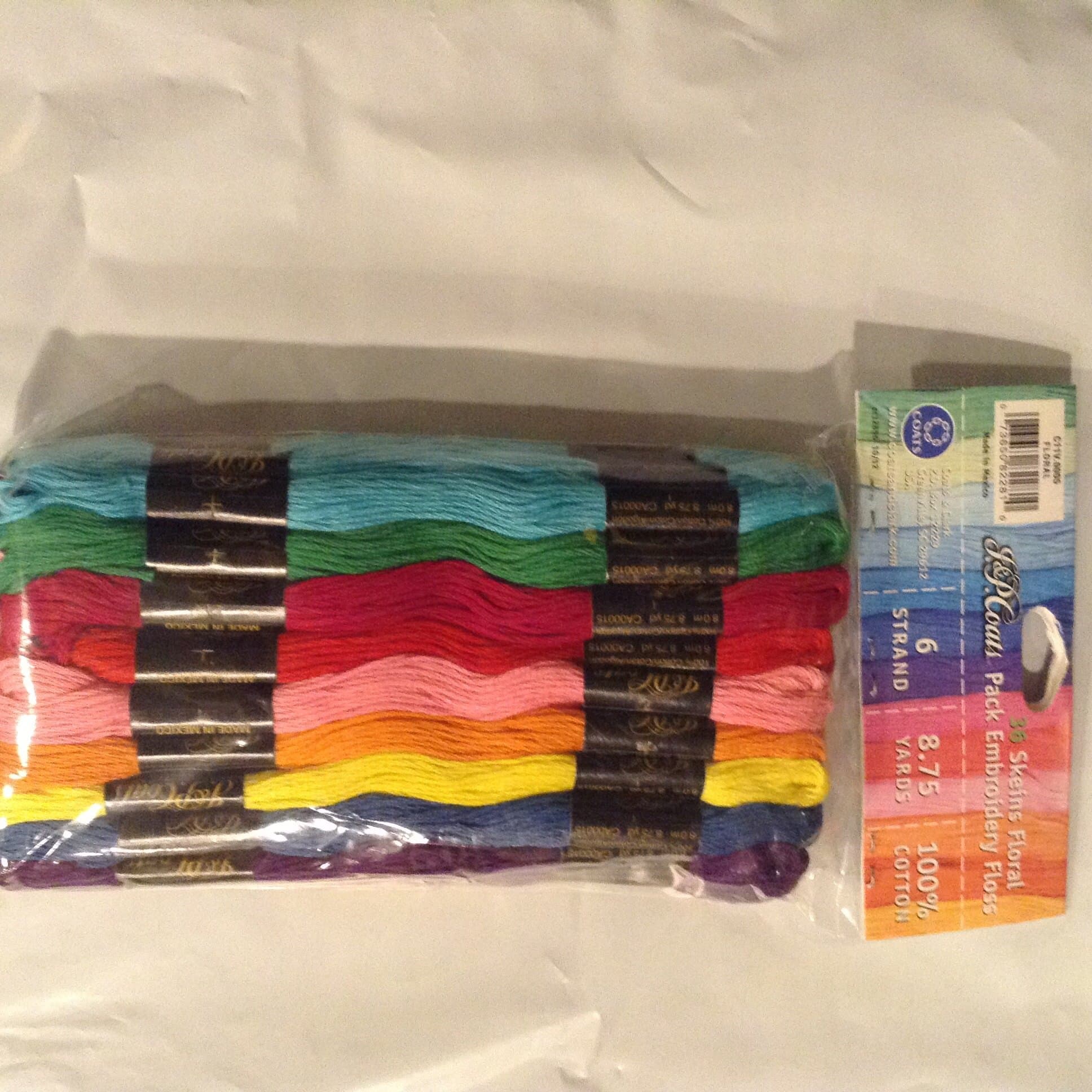 J & P Coats 36 Skeins Floral Pack of Embroidery Floss