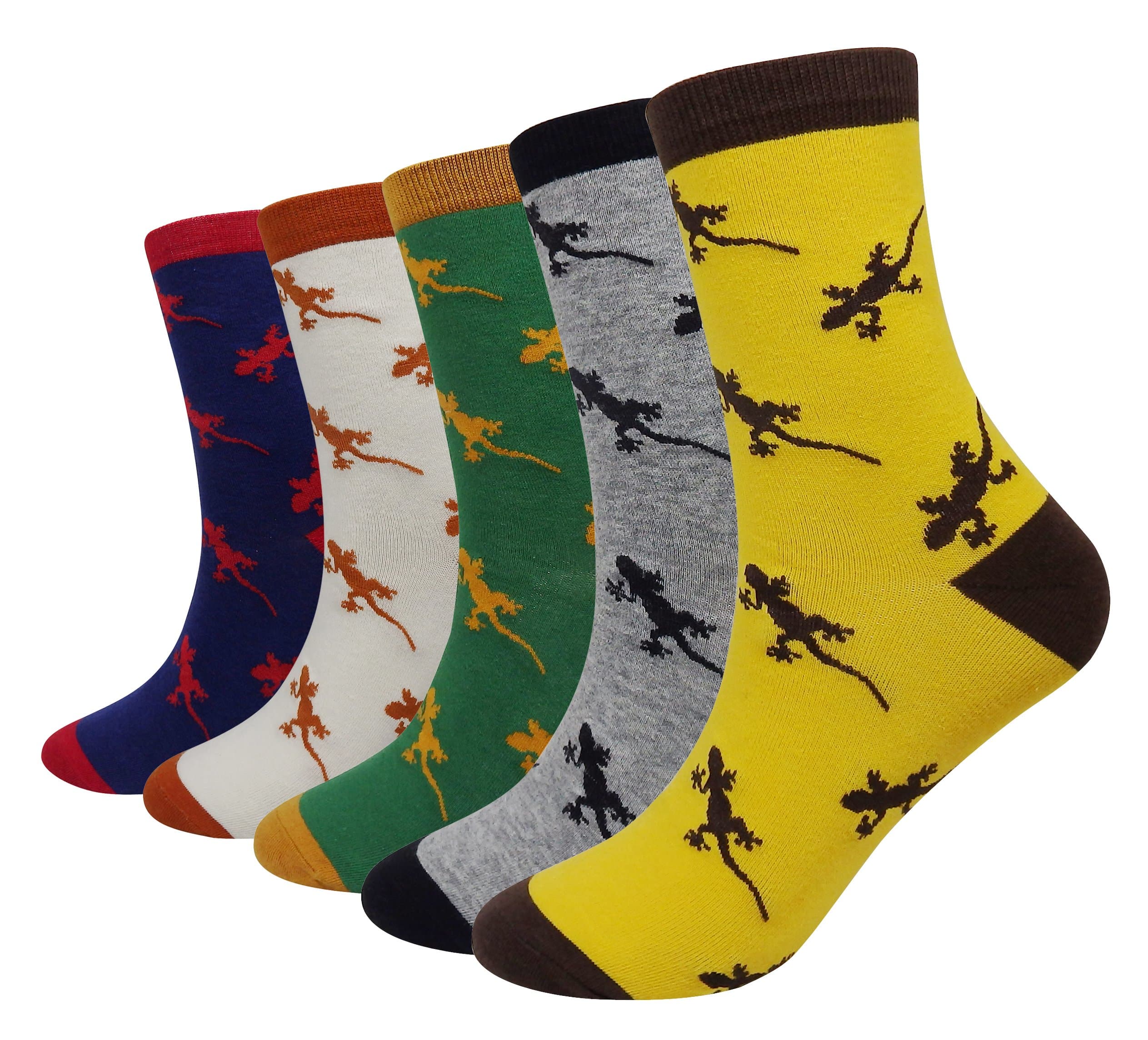 CansokMen's Novelty Funny Happy Calf Dress Crew Socks