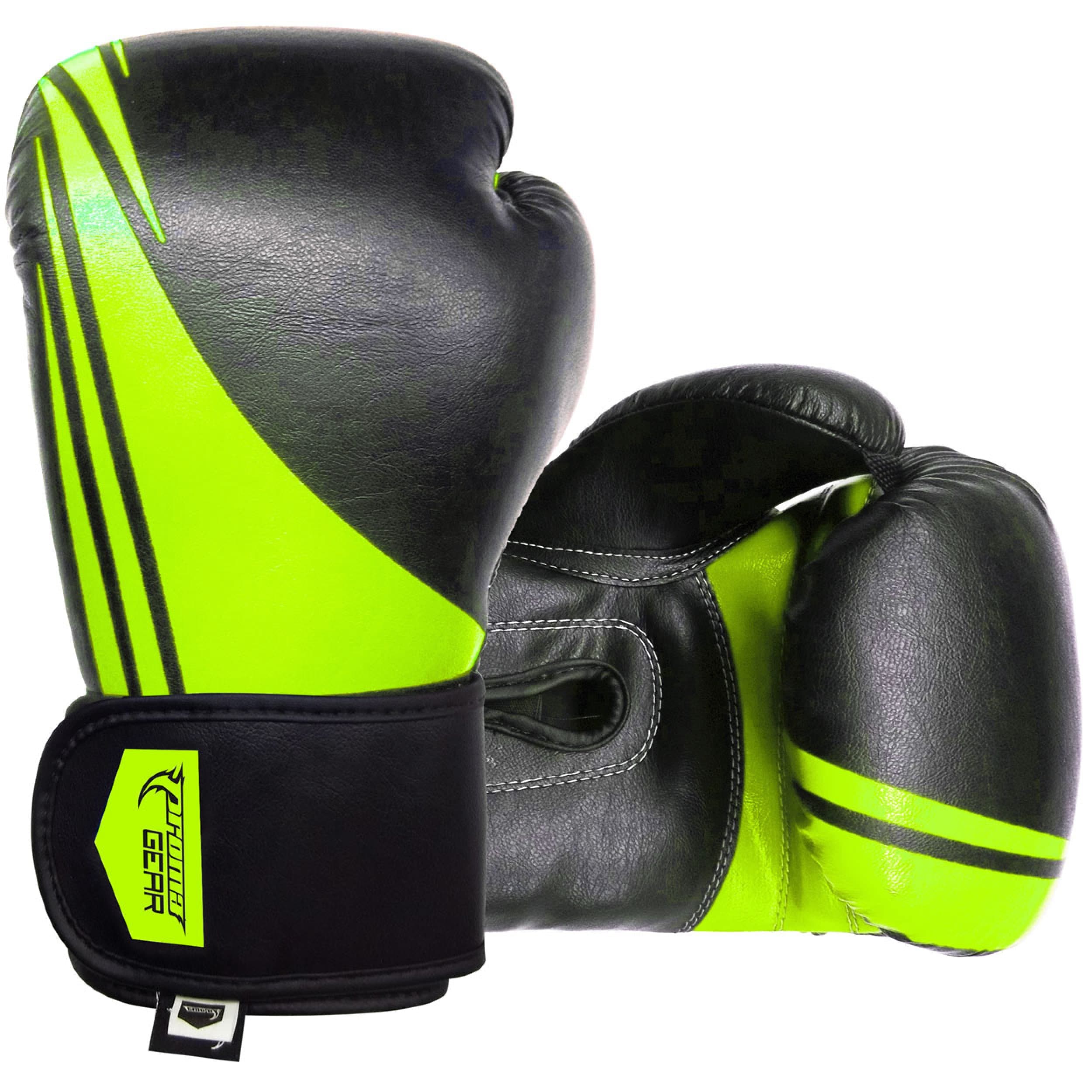 Physical Success, Partners Lime Green & Black Boxing Gloves, 8oz.