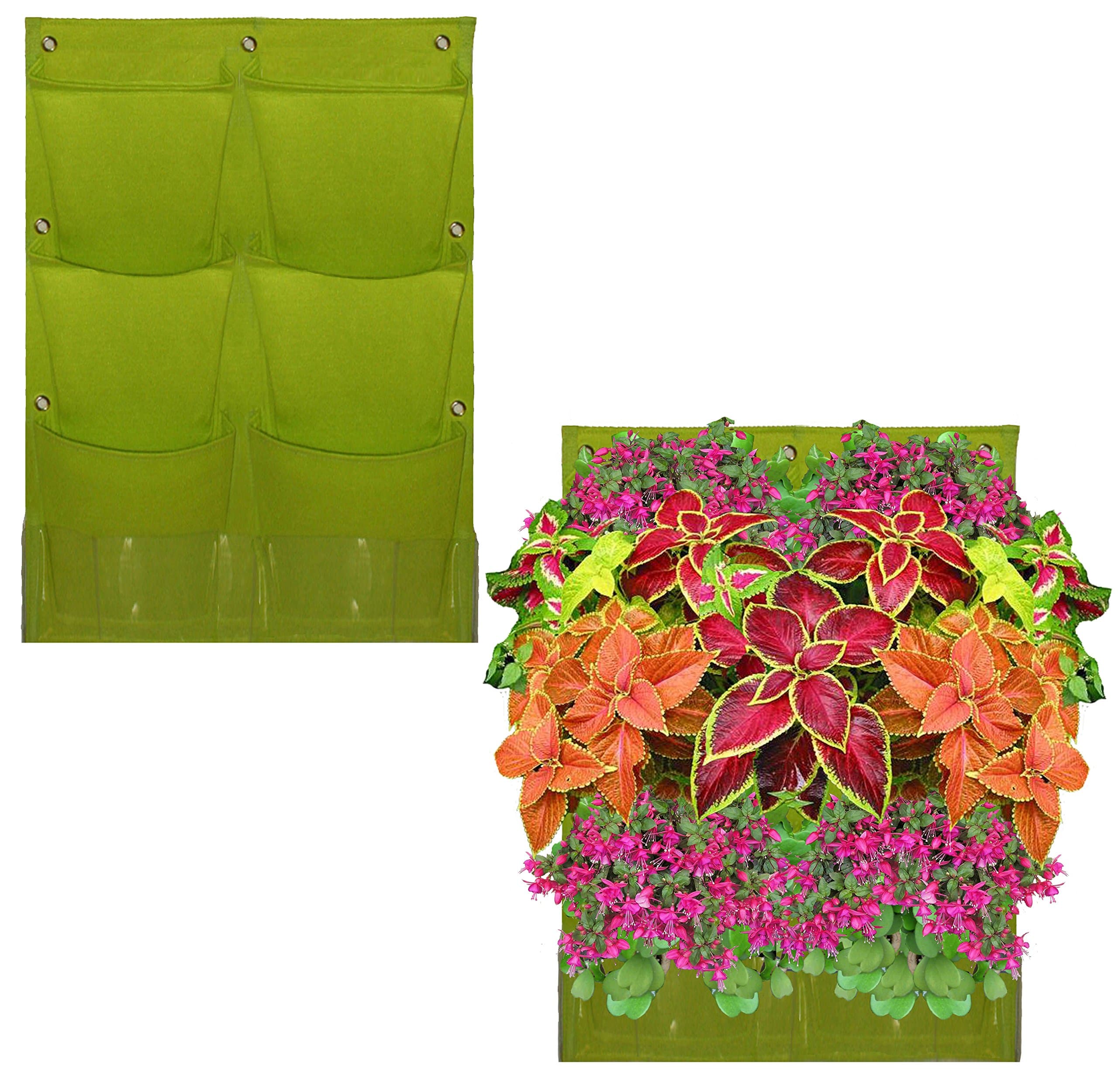 6 Pocket Vertical Garden Planter – Living Wall Planter – Vertical Planters – for Outdoor & Indoor Herb, Vegetable, Flower Gardens