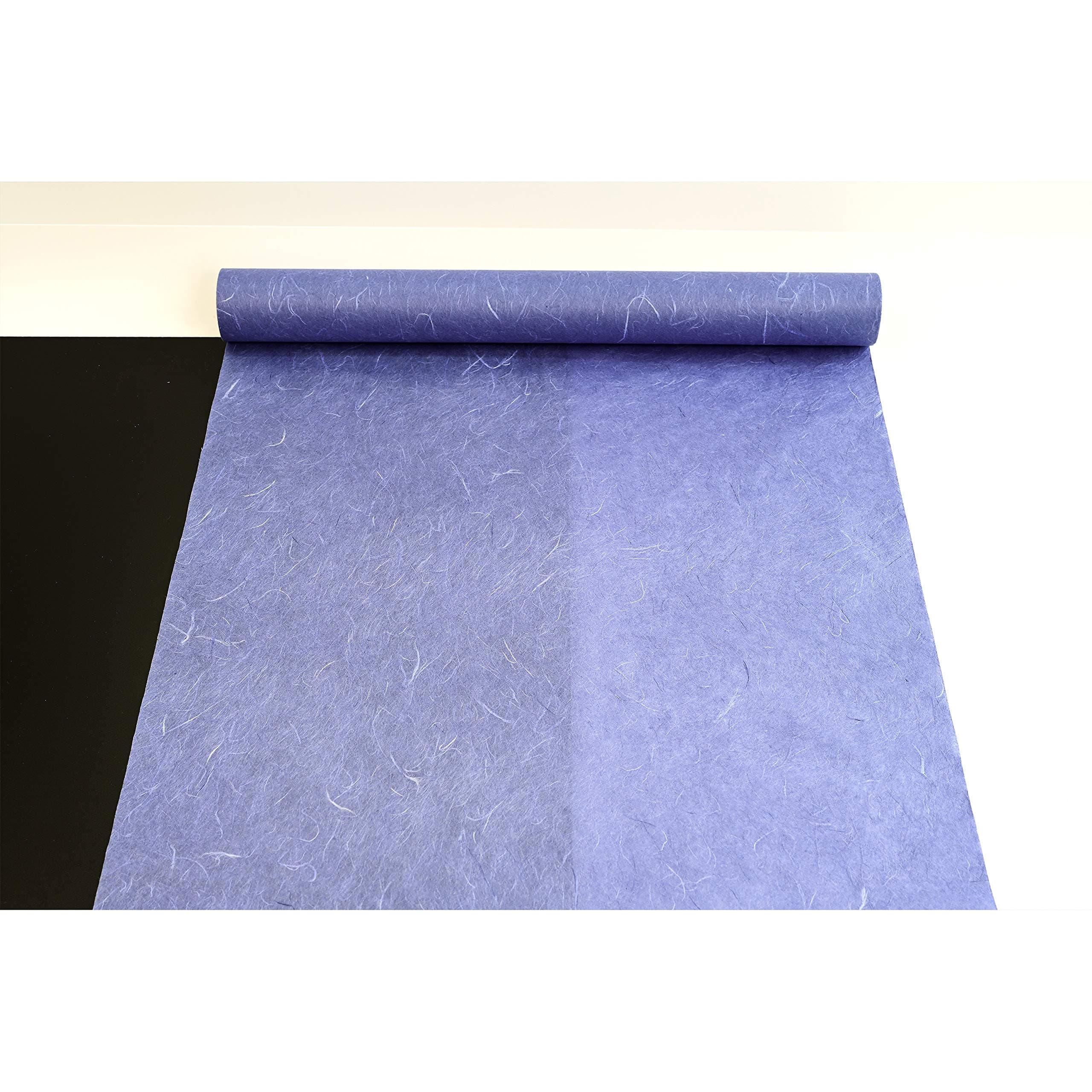 Korean Mulberry Paper HanJi Natural Fiber Texture Gift Wrapping Packaging Decorative Wallpaper UnYong-Ji Roll Light Navy 54Cm x 20m (21.3 x 787.4 Inches)