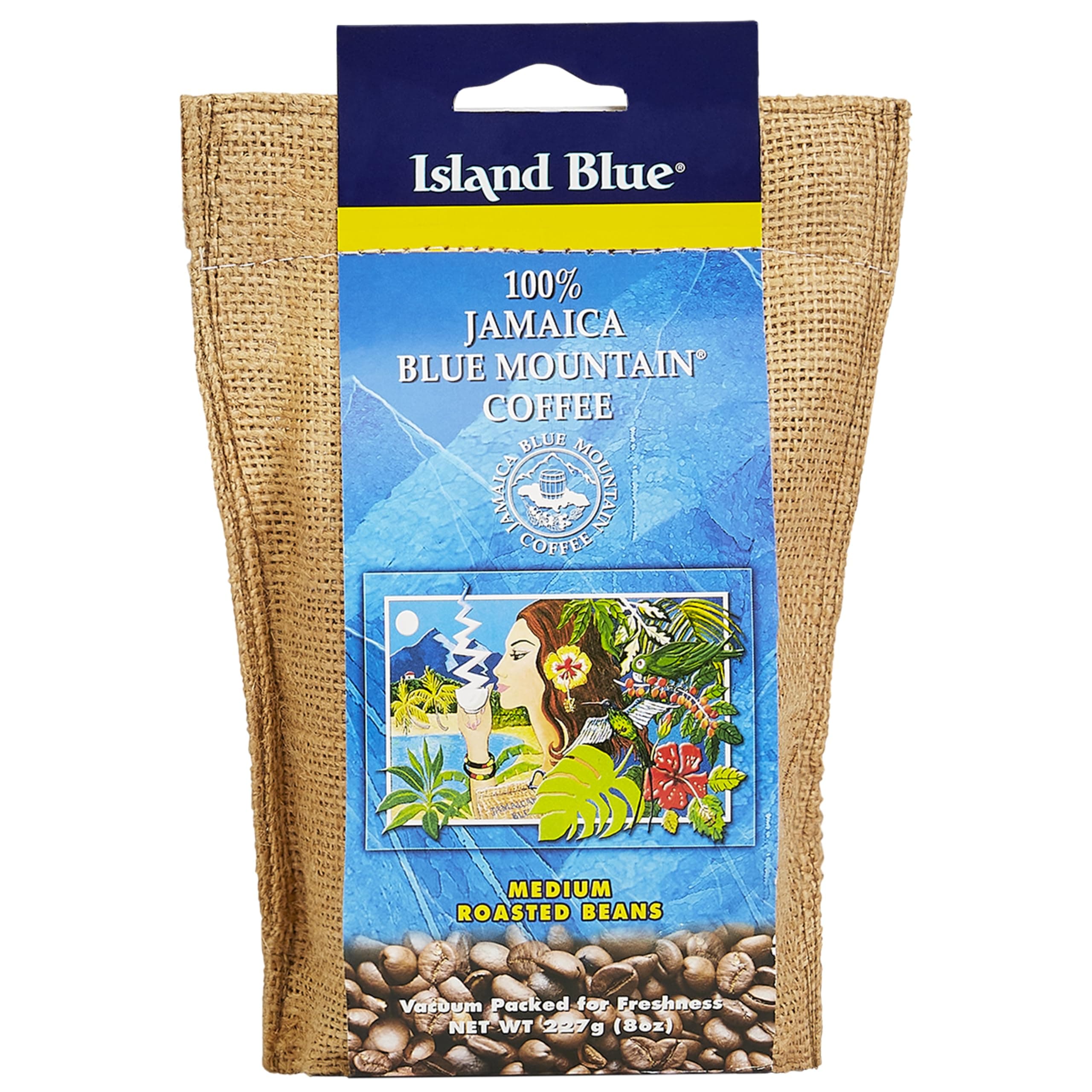Island Blue -100% Jamaica Blue Mountain Whole Beans Coffee (1/2-lb bag)