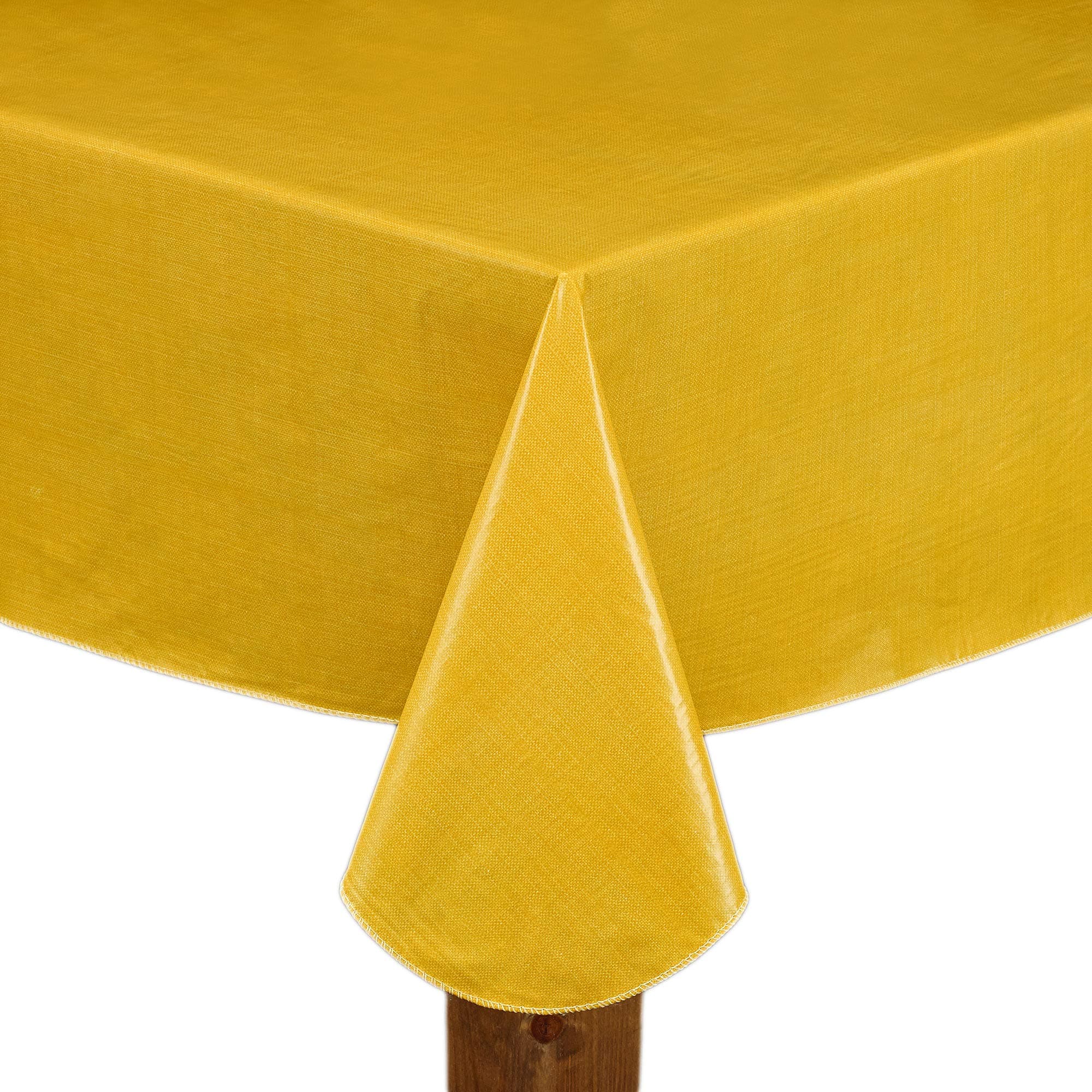 Lintex Cafe Deauville Gold 70" Round Vinyl Tablecloth