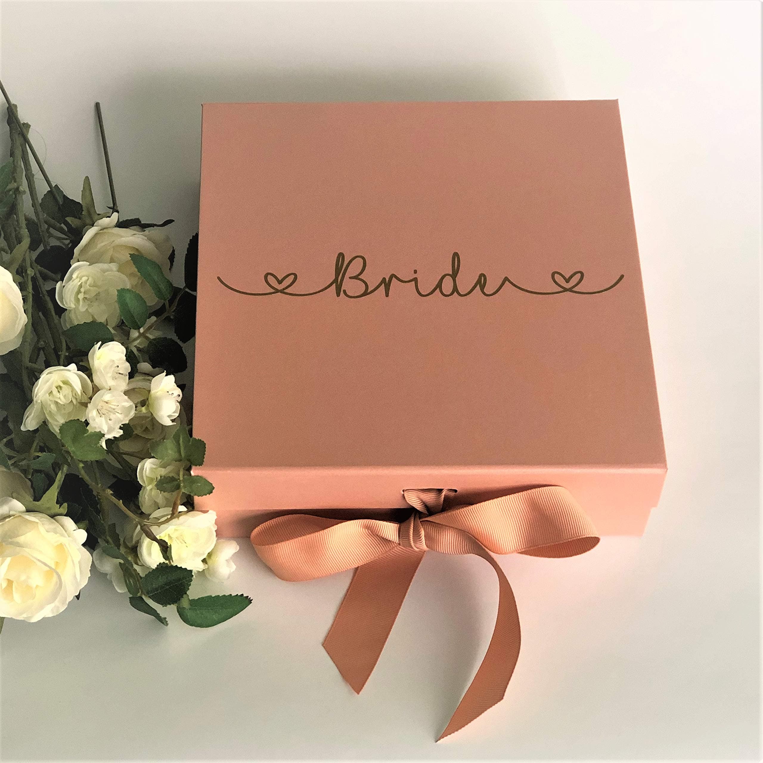 uniquelikeu Luxury Personalised Gift Box - Bride Wedding Gift Box- Wedding Gift Box - Flower Girl Gift Box - Maid of Honour Chief Bridesmaid Gift Box - A2B