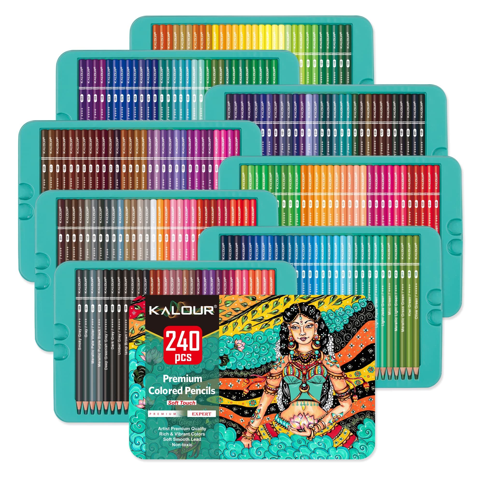 – Professional Colored Pencils,Set of 240 Colors,Artists Soft Core with Vibrant Color,Ideal for Drawing Sketching Shading,Coloring Pencils for Adults Artists Beginners