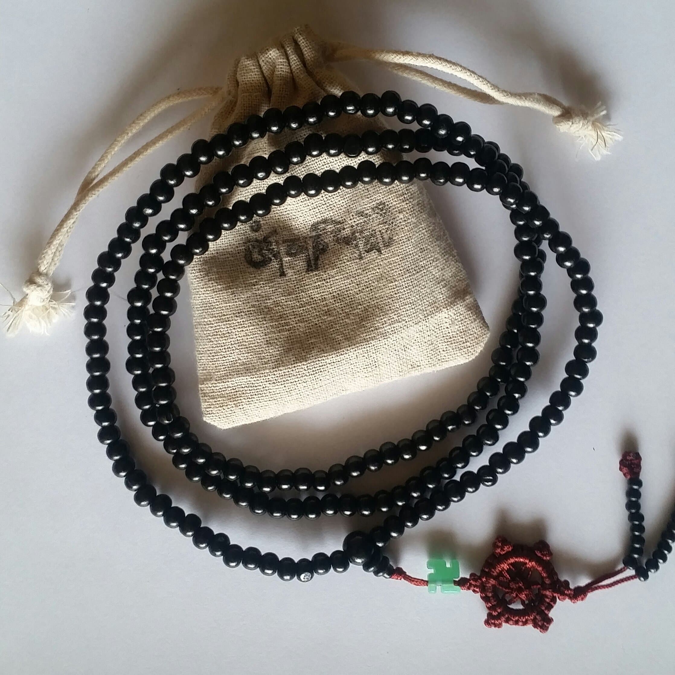 Black Meditation vipassana Sandalwood Buddhist Buddha Prayer Bead Mala Necklace Bracelet