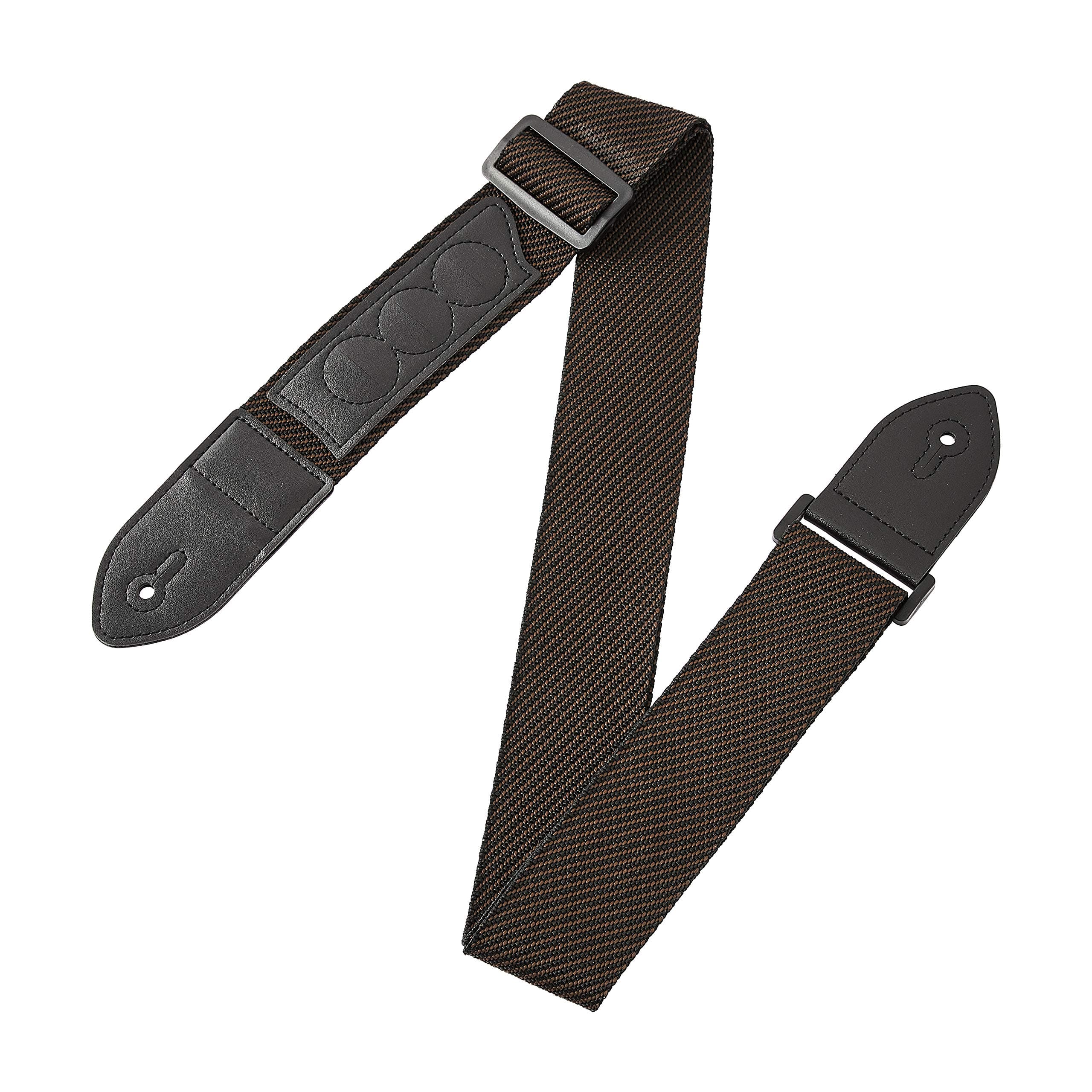 Amazonbasics Adjustable Guitar Strap For Electric/Acoustic Guitar/Bass - Includes 3 Pick Holders Brown