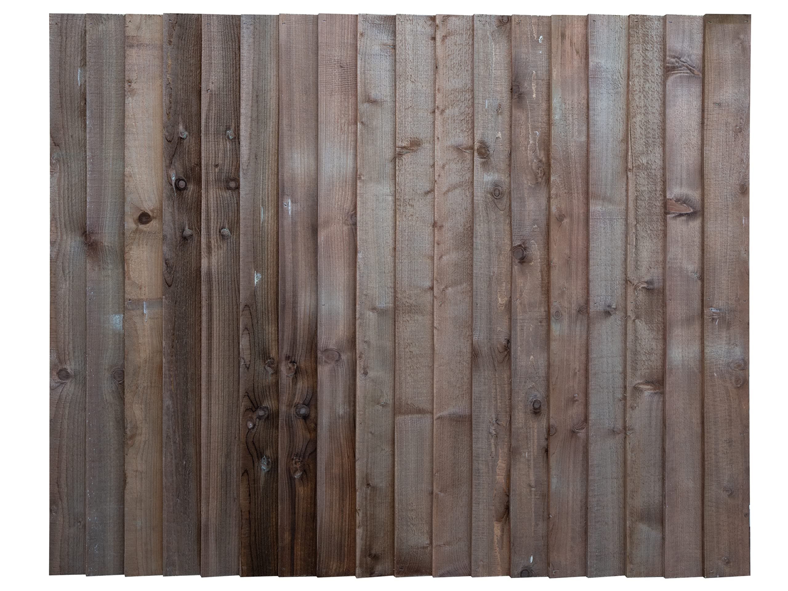 Premium Closeboard Fence Panel - Heavy Duty Vertical Feather Edge Fence Panels (Height 5ft (151.5cm) with Capping - Brown)